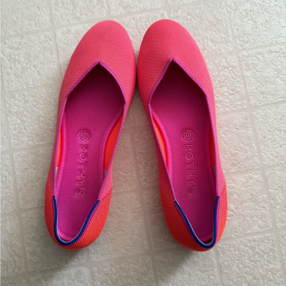 Rothy's Bright Coral Flats